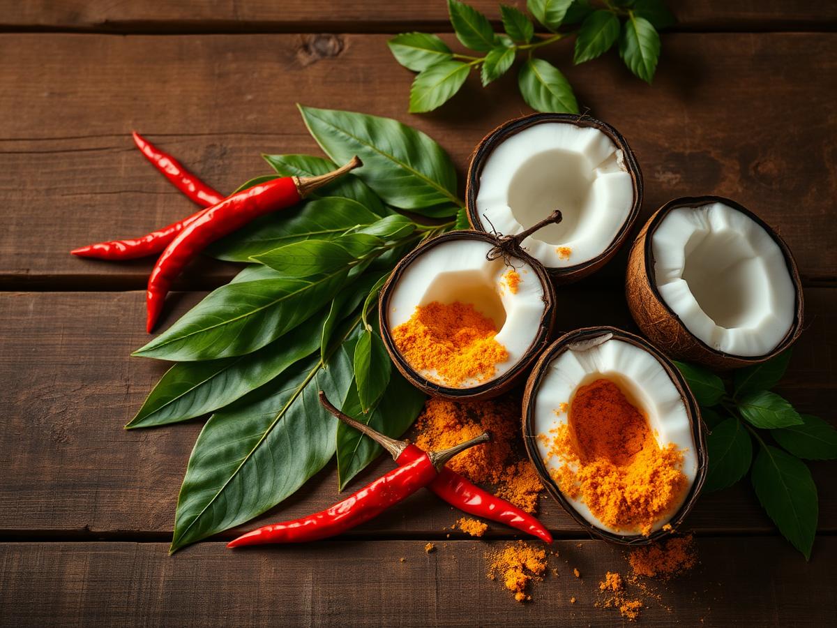 Fresh coconut and spices